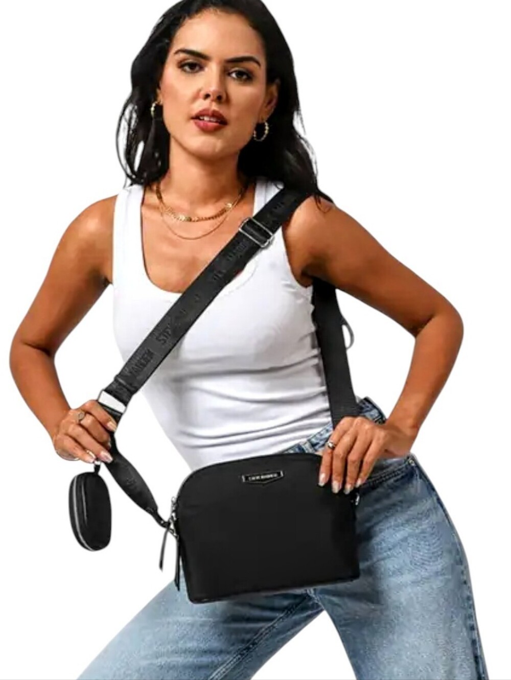 Steve Madden Bmaggie Nylon Crossbody with Detachable Pouch